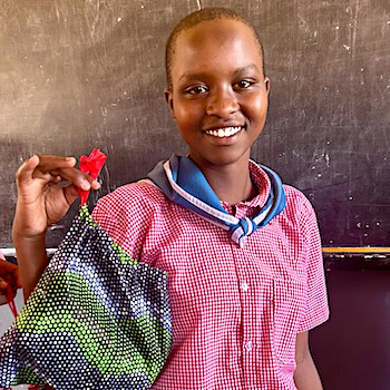 SAG Kit Distribution image showing Notre Dame Osotwa School girls receiving 51 kits in Osotwa, Tanzania on Aug 13, 2026