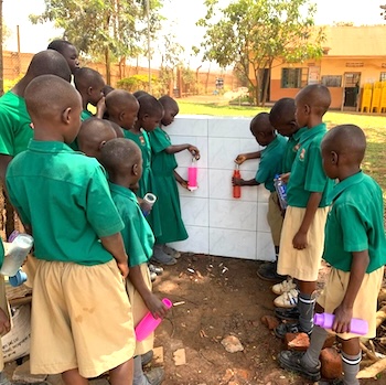 Kira students drinking water