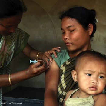 Nurse giving a vaccination